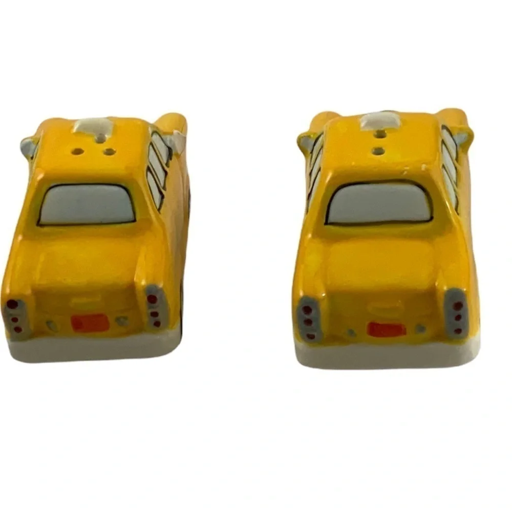 NYC Yellow Cab Cars Ceramic Salt Pepper Shaker Set by American Alitier